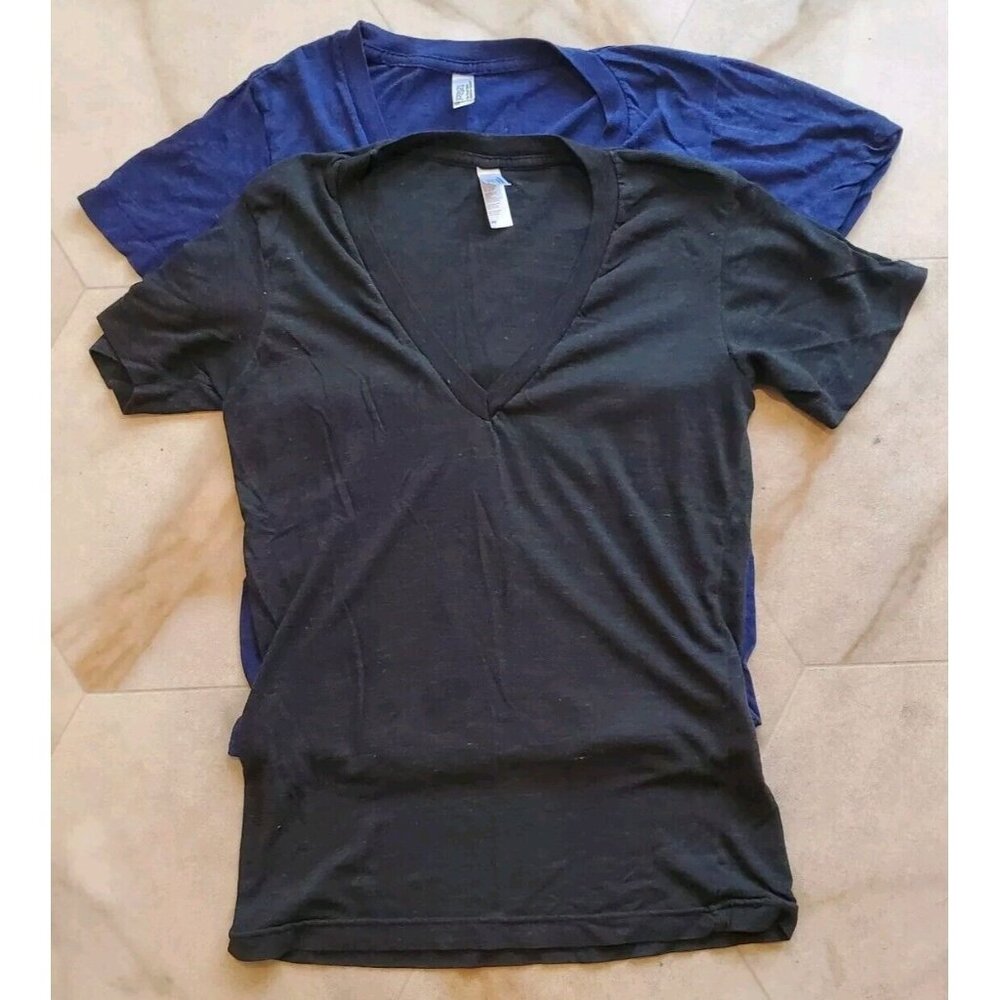 AMERICAN APPAREL The Track Shirt V-Neck T-Shirt 50/25/25 Size XS USA MADE 2000s